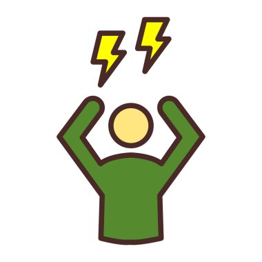 güç vektörü düz renk simgesi