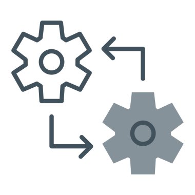 Beyaz arka plan üzerinde izole dişli simgesini