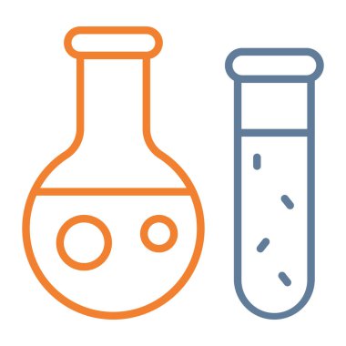 Test tüpleri vektör illüstrasyon tasarımlı laboratuvar şişesi