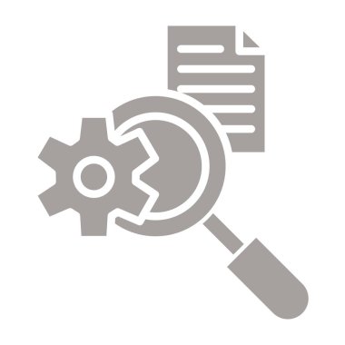 İngiliz anahtarı simgesi, vektör illüstrasyonlu büyüteç