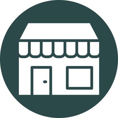 shop web düz simgesi, vektör illüstrasyonu