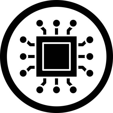 çip Cpu çip simgesi ana hat biçiminde