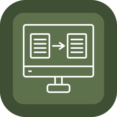 Geliştirme için web simgesi, masaüstü bilgisayarının vektör illüstrasyonu
