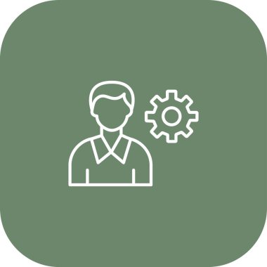 İnsan kaynakları simgesi, insan çalışma konsepti, vektör illüstrasyonu