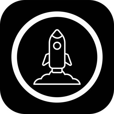 Beyaz arkaplanda roket vektör simgesi