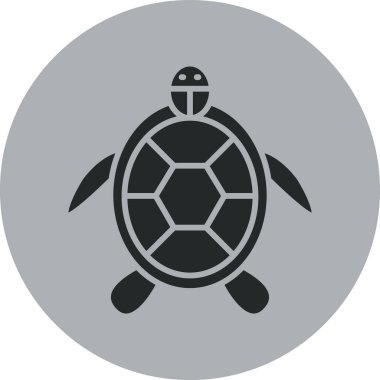 Beyaz arkaplanda izole edilmiş moda tasarım tarzında kaplumbağa simgesi.