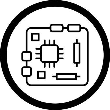 Cpu simge vektör illüstrasyonu