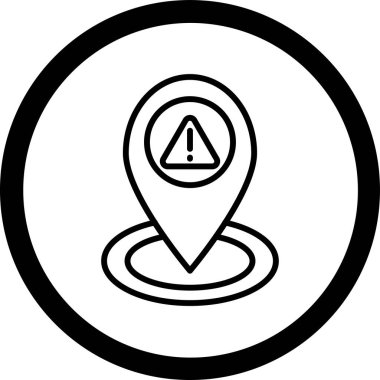 Harita konumu vektör satırı simgesi