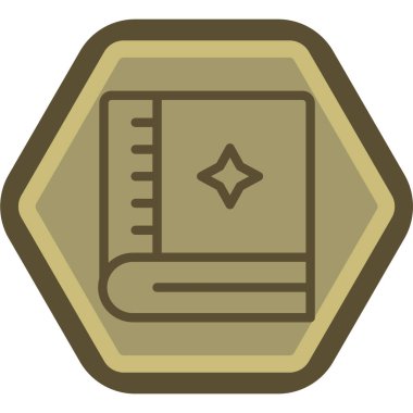 sihirli büyü kitabı simgesi, vektör illüstrasyonu