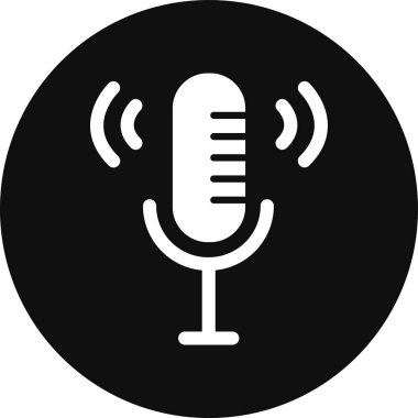 Mikrofon. Web simgesi basit illüstrasyon