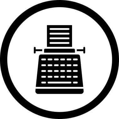 Daktilo. Web simgesi basit illüstrasyon