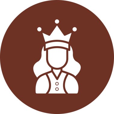 Kraliçe ikon vektör illüstrasyonu. Tarz. Kraliçe simgesi