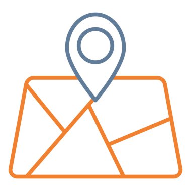 harita simgesi vektör illüstrasyonu