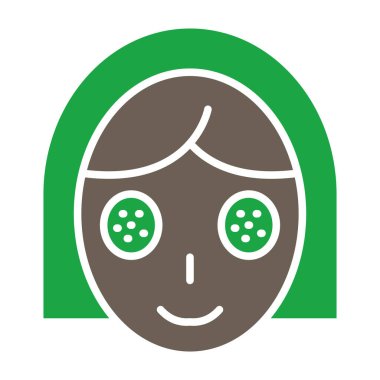 Saç stili tasarımlı mutlu kız yüzü, vektör illüstrasyonu