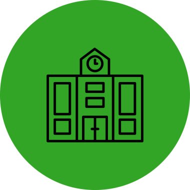 okul binası ikon vektör illüstrasyonu