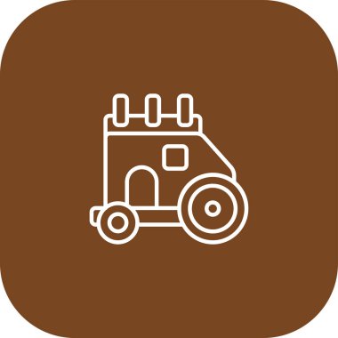 Çiftlik traktörü çizgisi simgesi. güzel tarım unsurları ayrıca tarım simgesi unsuru ve mobil uygulama simgesi olarak da kullanılabilir.