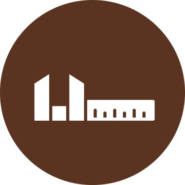 Bir bina simgesinin vektör illüstrasyonu