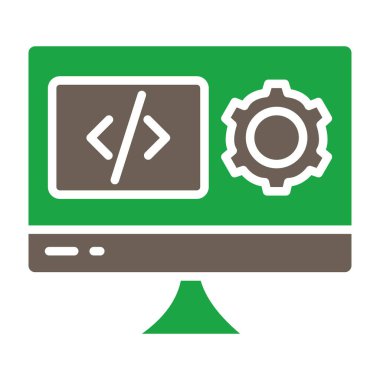 Programlama düz vektör simgesi