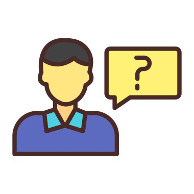 Soru vektörü ince çizgi simgesi