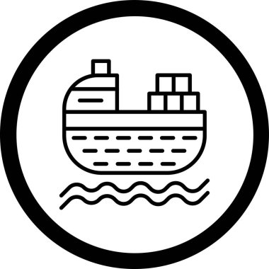 Gemi simgesinin vektör illüstrasyonu