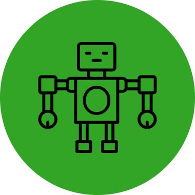 robot. Web simgesi basit illüstrasyon