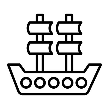 Gemi simgesi vektör illüstrasyonu