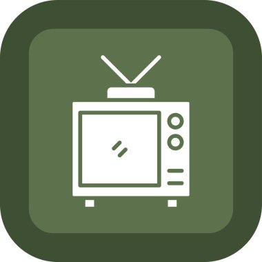 TV düz ikon vektör illüstrasyonu