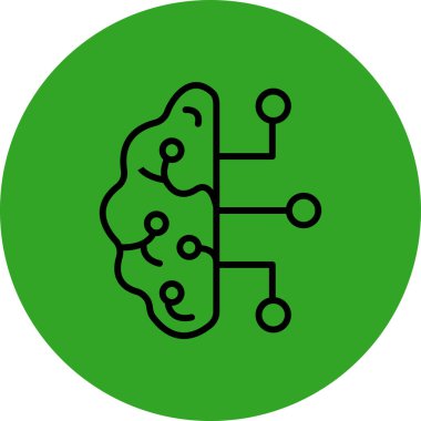 Beyin simgesi, modern basit çizim