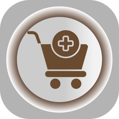 Alışveriş arabası simgesine ekle, basit vektör illüstrasyonu