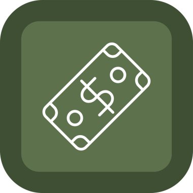 Bir dolarlık banknot simgesinin vektör illüstrasyonu