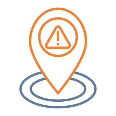 GPS simgesi olan bir harita iğnesi. çizgi stili tasarım. vektör