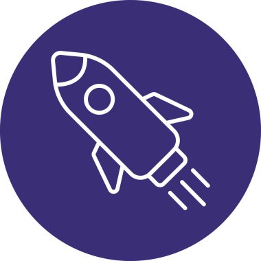 Roket. Web simgesi basit illüstrasyon