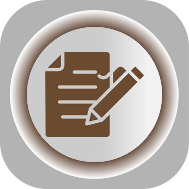 belgenin vektör simgesi ve bir kalemle yazma