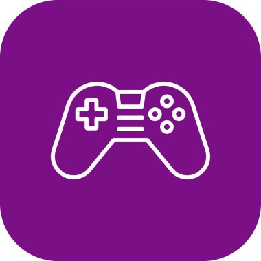 oyun joystick simgesi mor renkli izole vektör çizimi