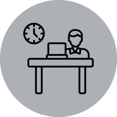 ofis masa simgesi vektör illüstrasyonu