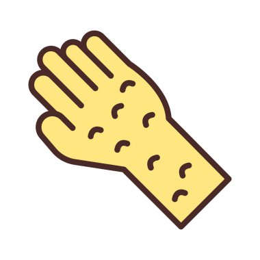 El ve eldiven ikonunun vektör çizimi. El ağı ve ögesi