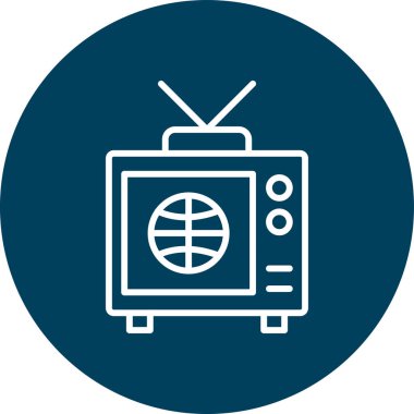 Televizyon. Web simgesi basit illüstrasyon