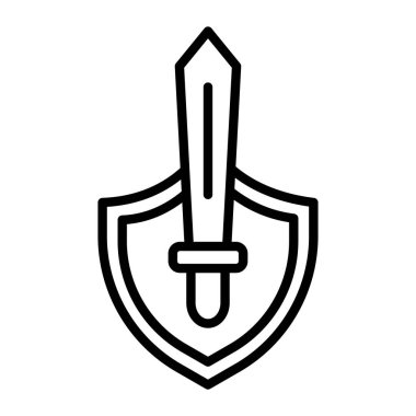 kalkan vektörü ince çizgi simgesi