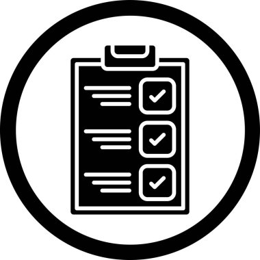 Kontrol listesi simgesi, vektör illüstrasyonu