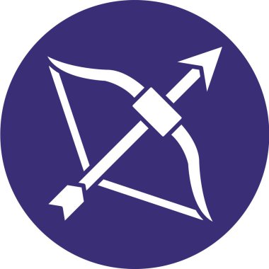 Okçuluk. Web simgesi basit illüstrasyon