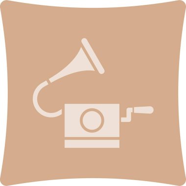 Hoparlör hoparlörü olan siyah ve beyaz bir ikonun vektör çizimi