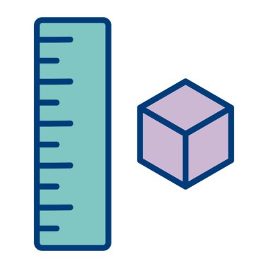 küp simge vektörü. İnce çizgi işareti. izole edilmiş sınır sembolü çizimi