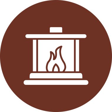 Şömine simgesinin vektör illüstrasyonu