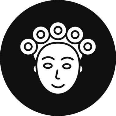 Saç stili ikonu olan kadın, vektör illüstrasyonu