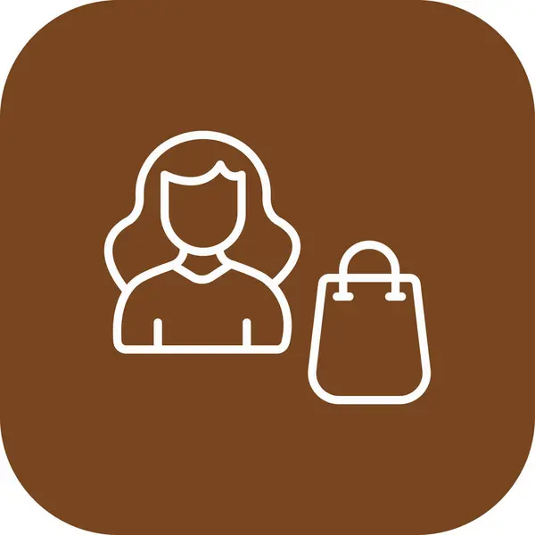 Kadın Alışveriş Ağı simgesi, vektör illüstrasyonu
