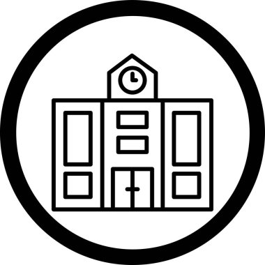 Moda Biçimli Okul Simgesi İzole Arkaplan