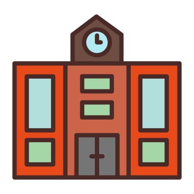 Bina. Web simgesi basit illüstrasyon