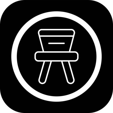 Beyaz arkaplanda izole edilmiş sandalye simgesi