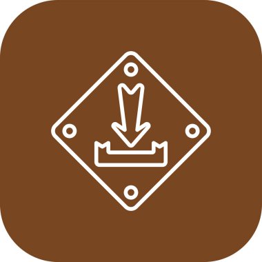 Güzel Ok Aşağı Glyph Vektör Simgesi