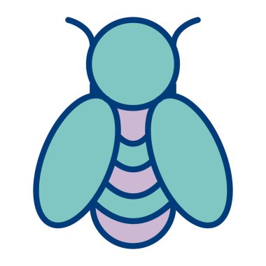 sinek böceği simgesi renk ana hatları vektörü